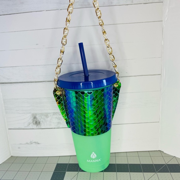 Tumbler and holder Coffee cup sleeve
 Faux Leather Mermaid print - Picture 5 of 7